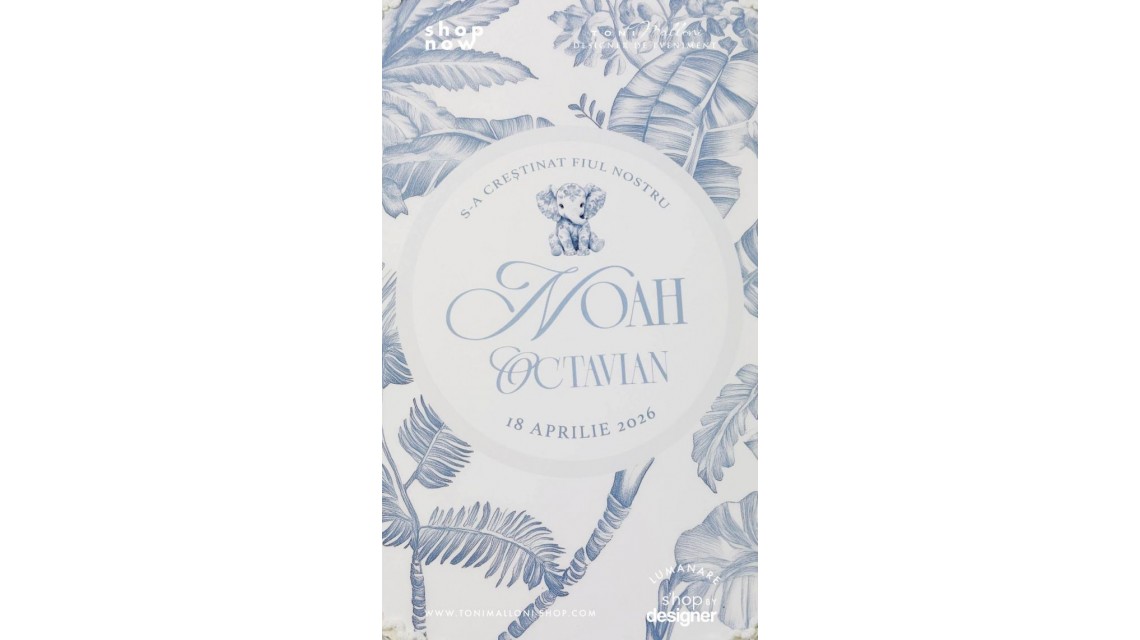 Trusou botez Safari Bleu personalizat băiat – tematică jungle elegantă 2